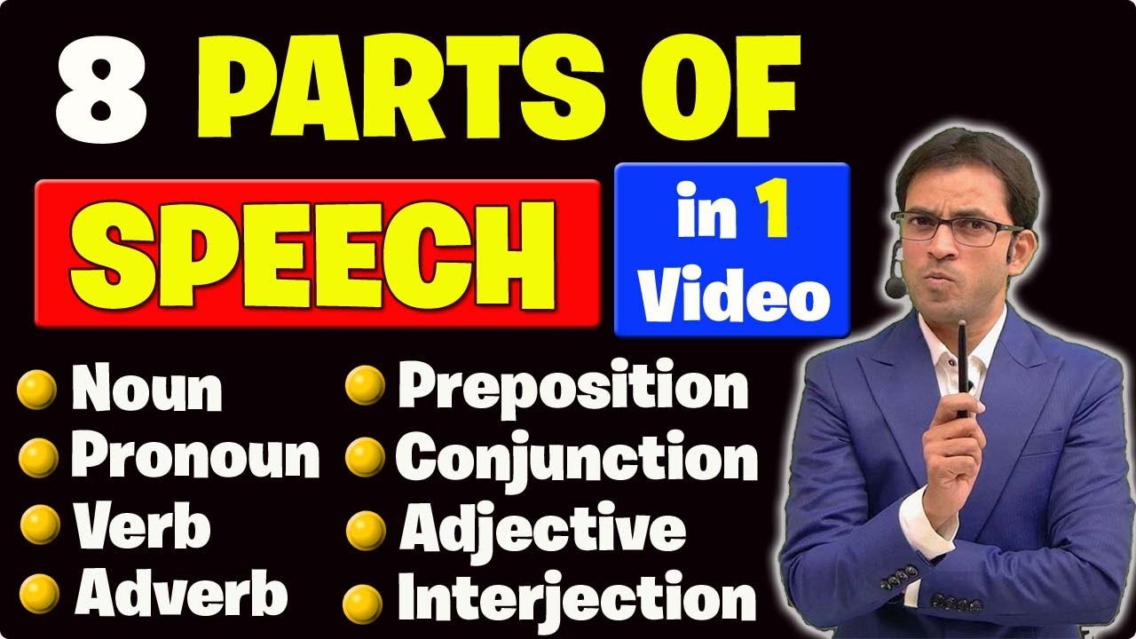 Parts Of Speech in English Grammar With Examples | Noun/Pronoun/Adjective/Verb/Adverb/Preposition