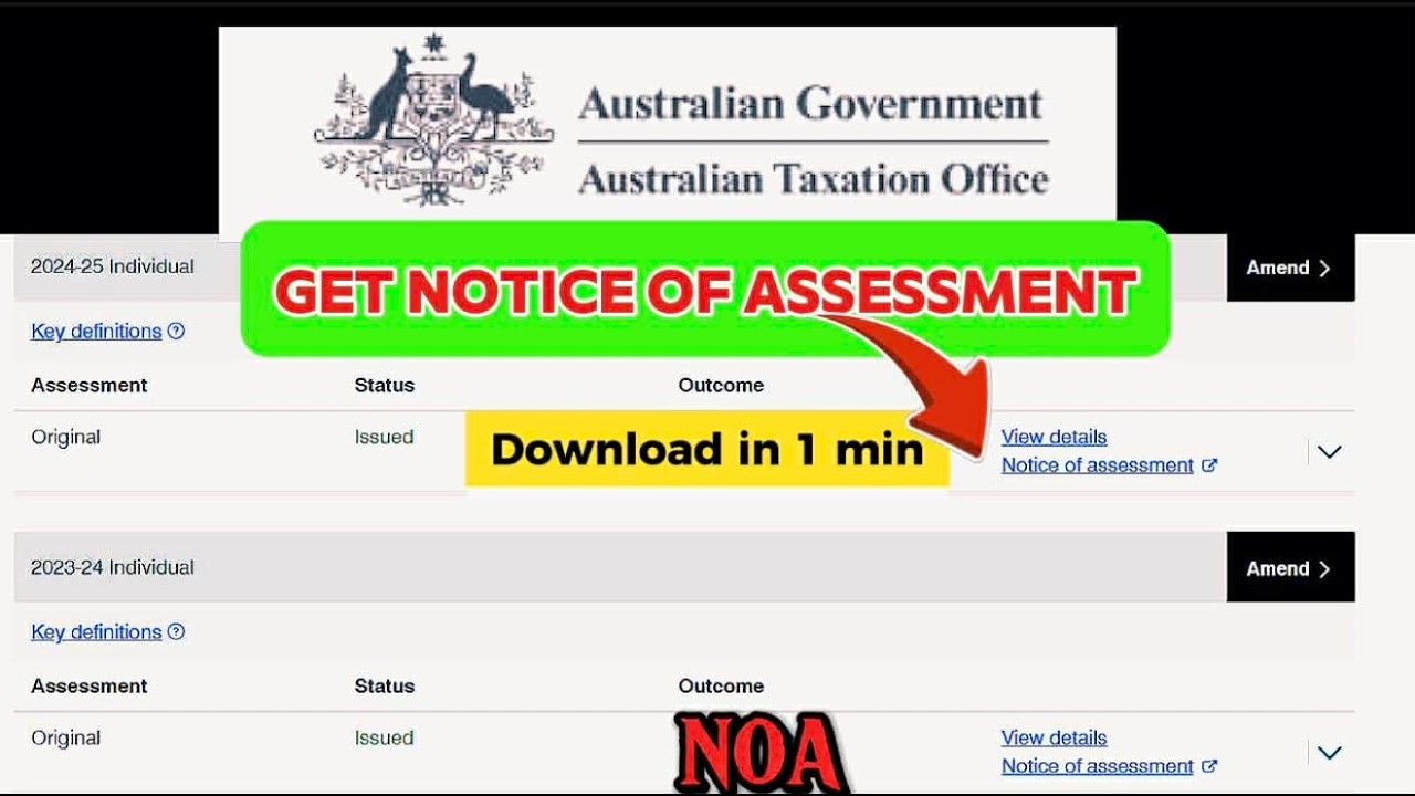 How to Get Notice of Assessment from ATO (NOA)?