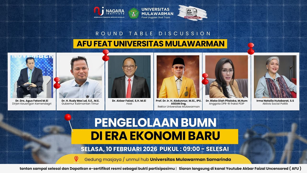 🔴 LIVE | ROUND TABLE DISCUSSION: PENGELOLAAN BUMN DI ERA EKONOMI BARU