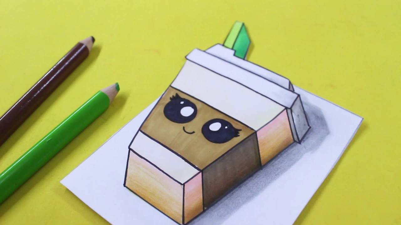 How to Convert a 2D Drawing to 3D Trick 🔴 Kawaii Coffee Cup ► Easy Art