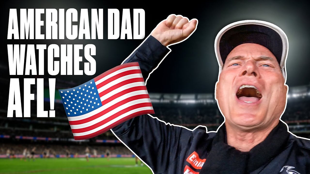 Hilarious reactions as American Dad watches his SON play Aussie Rules! 🤣 🏉