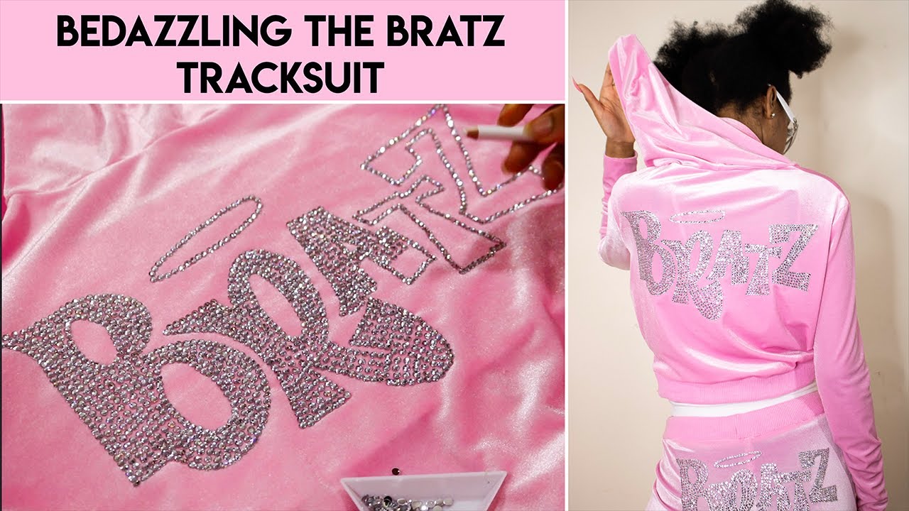 BEDAZZLING THE BRATZ TRACKSUIT - RECREATING THE BRATZ X DOLLS KILL TRACKSUIT PART 2 | TEHJA