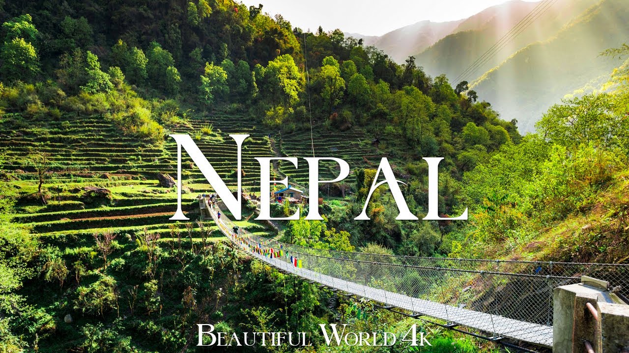 Nepal 4k Relexation Film - Мирная фортепианная музыка - прекрасная природа