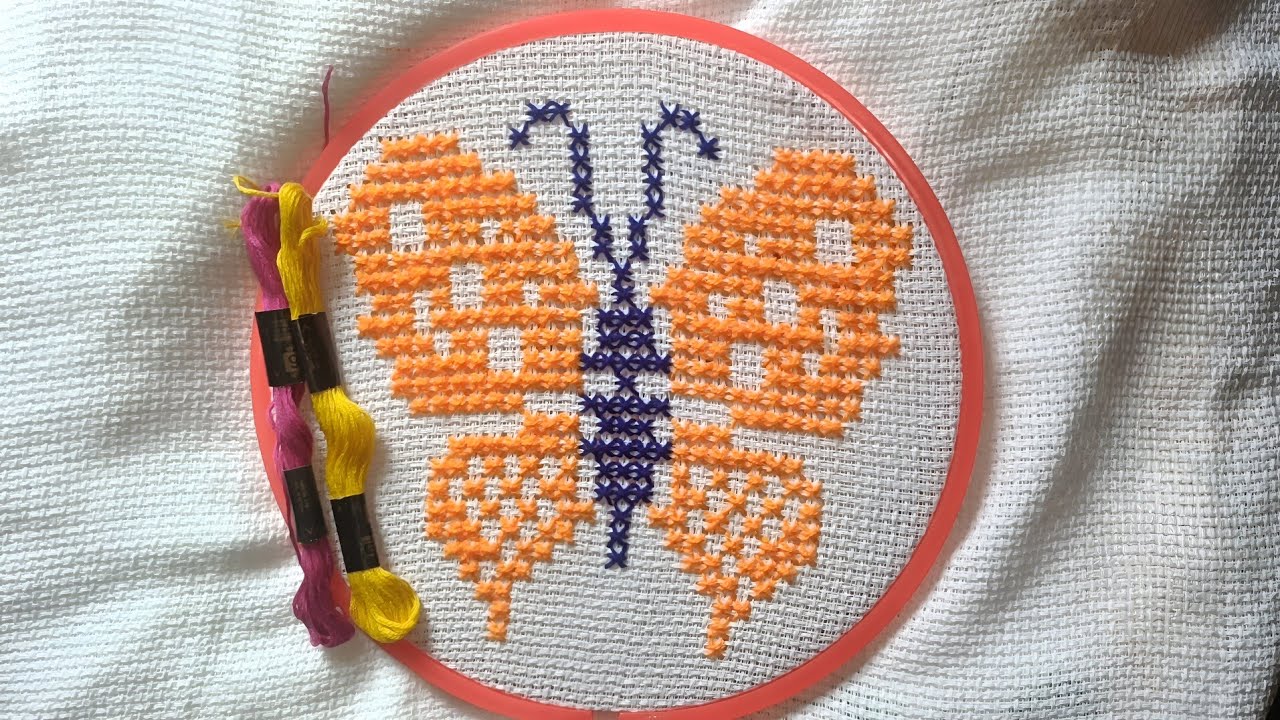  🦋😍 Butterfly Cross Stitch Pattern | Step-by-Step Easy Design for Beginners 💖