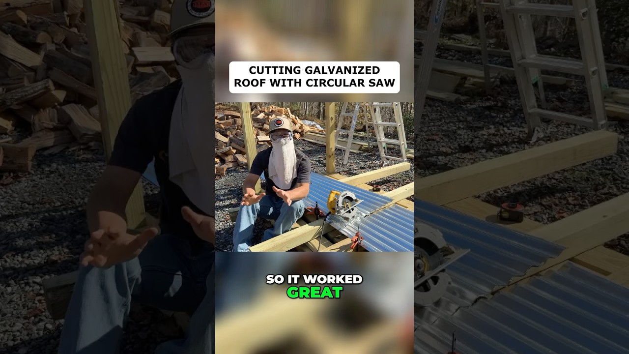 How to cut galvanized roof metal panels with a circular saw.