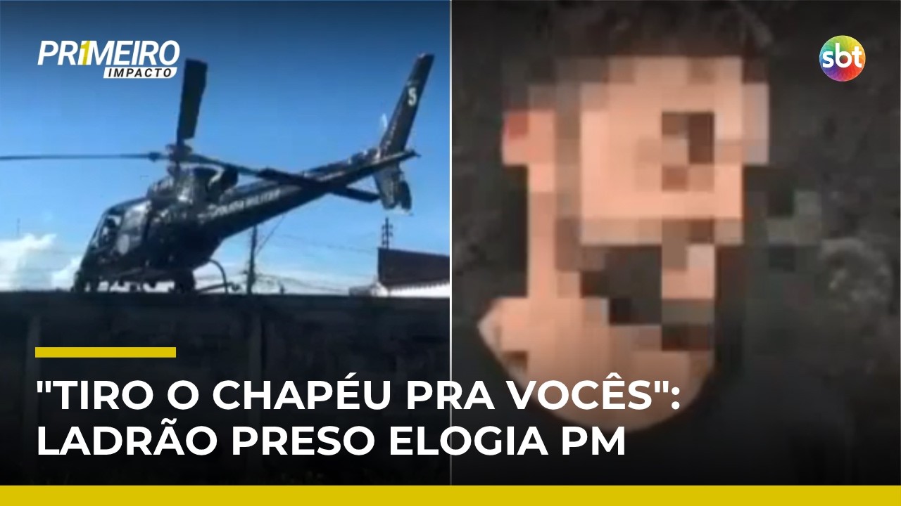 Ladr&atilde;o de carros elogia a&ccedil;&atilde;o da PM ap&oacute;s ser cercado por helic&oacute;ptero e preso | #PrimeiroImpacto