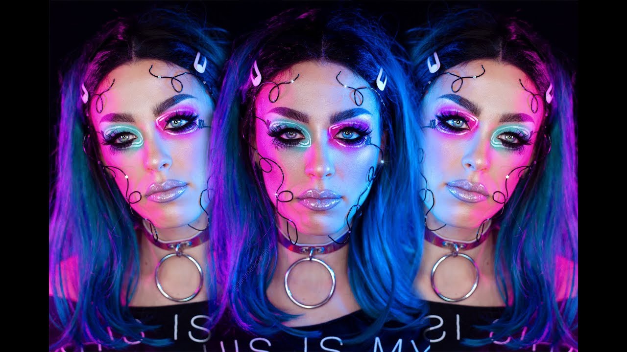 Neon Lights Makeup Transformation | @eric_c_duhhh Face Chart