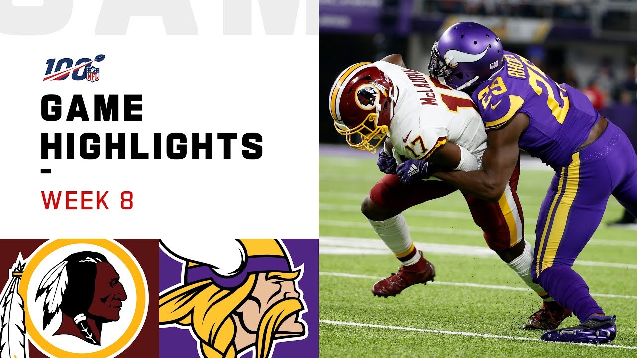 Redskins vs. Vikings Week 8 Highlights | NFL 2019