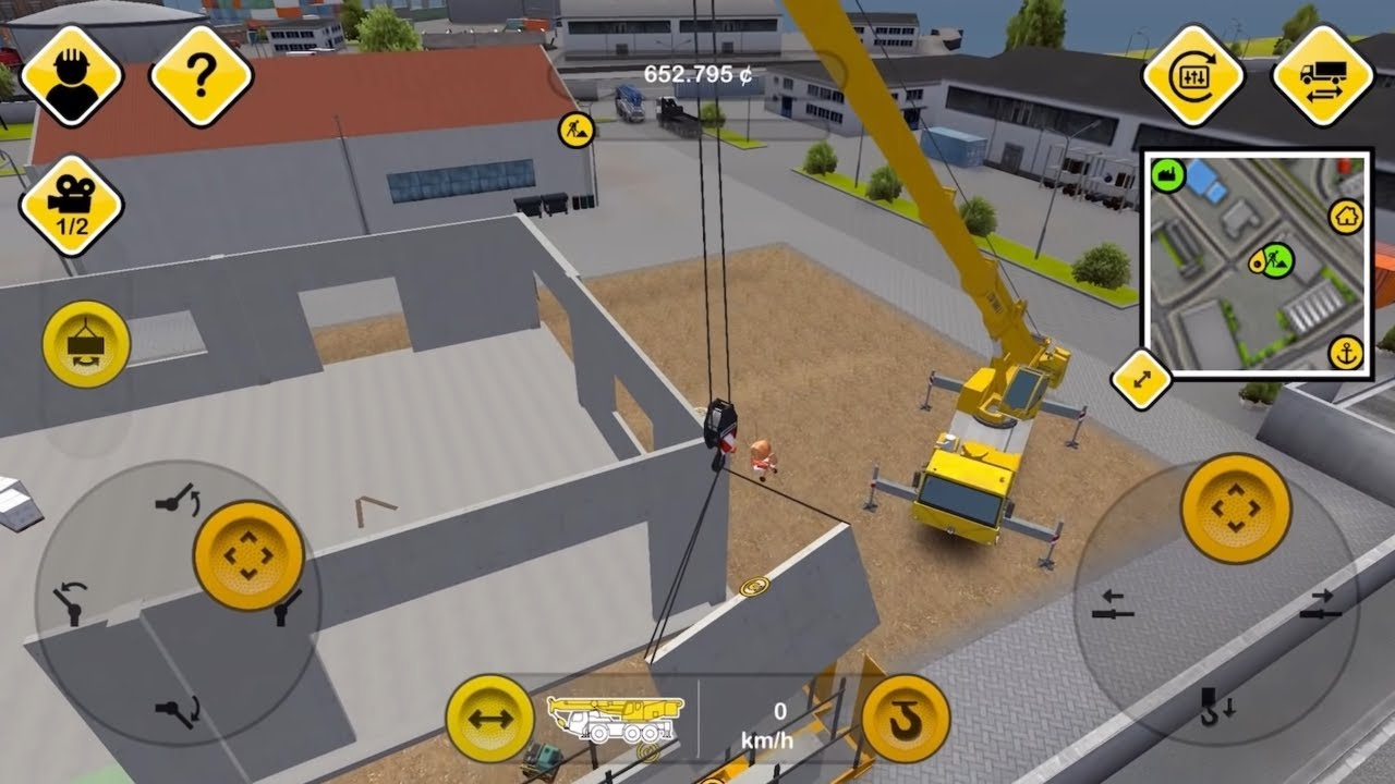 Construction Simulator 2014 - Building the wall elements using a crane - Gameplay