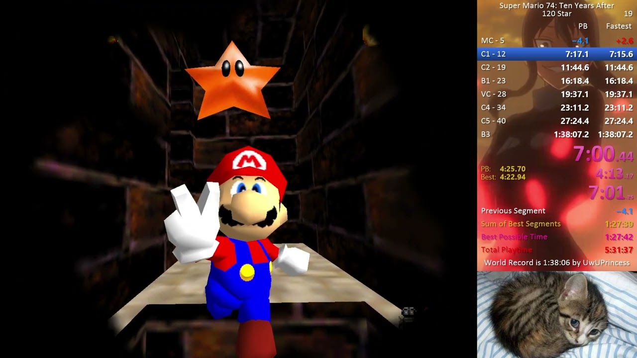 Super Mario 74 Ten Years After 120 Star 1:34:41 (World Record)