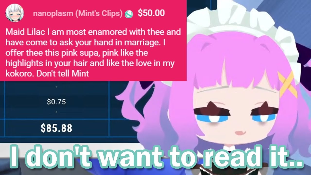 Lilac appears on stream and is disgusted by a marriage proposal 【Maid Mint Fantome】