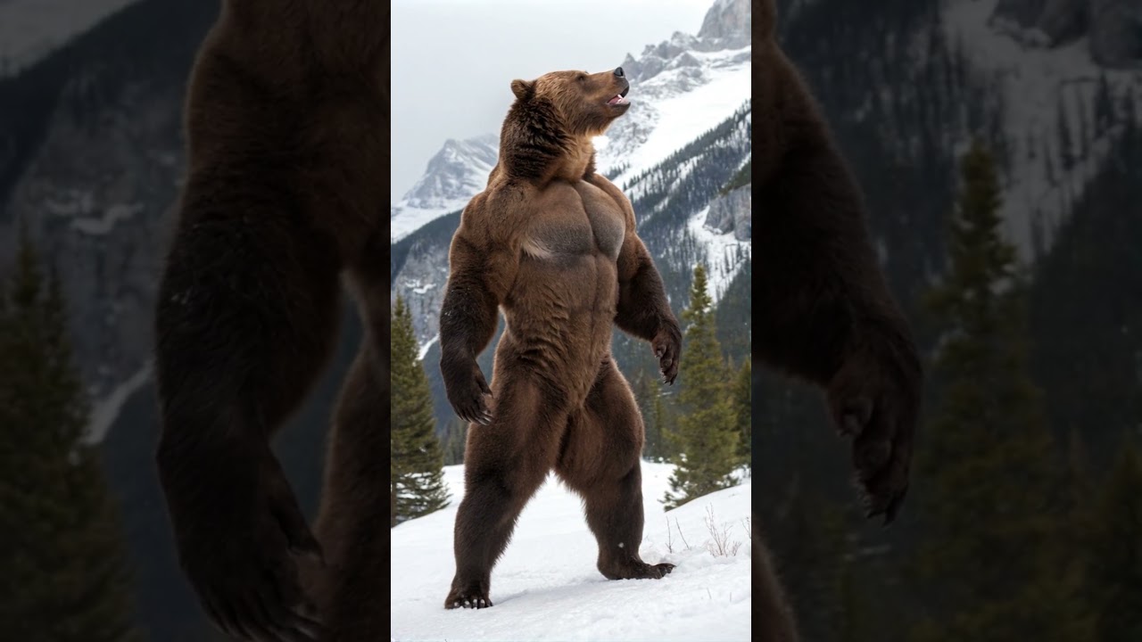 Muscle animals  #ai #animals #aivideo #bear #power