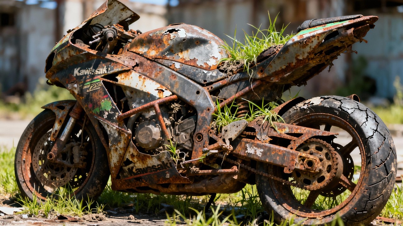 Man Fully Restores Abandoned Kawasaki Motorcycle back to New | Start to Finish by @Restorator man