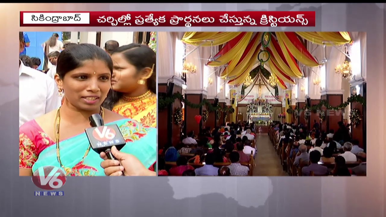 Christmas Celebrations In St Mary's Basilica Church In Secunderabad | V6 Telugu News