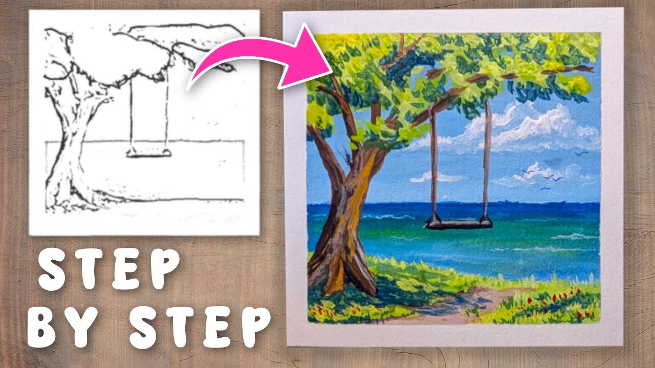 How To Paint a Seascape - Gouache Tutorial