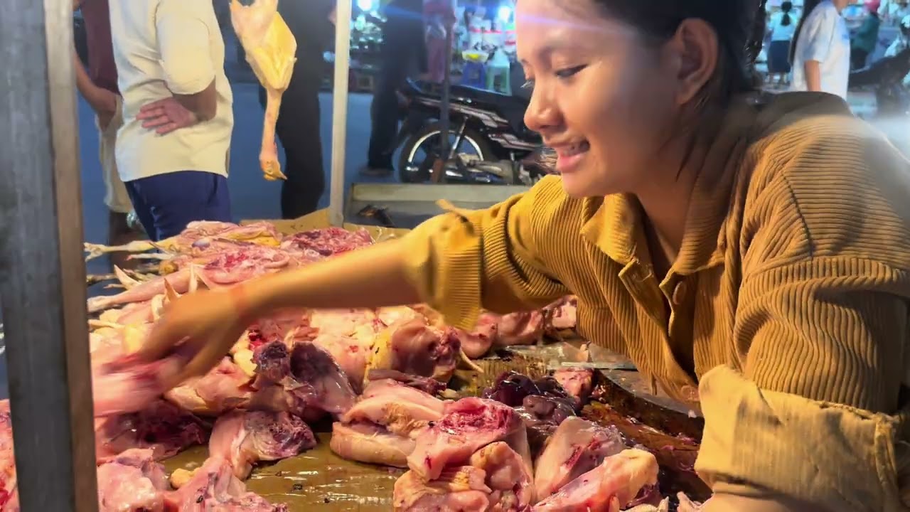 Cambodian - Daily Fresh Vegetables, Fish & Meat at Toul Pong Market | Phnom Penh Street Market