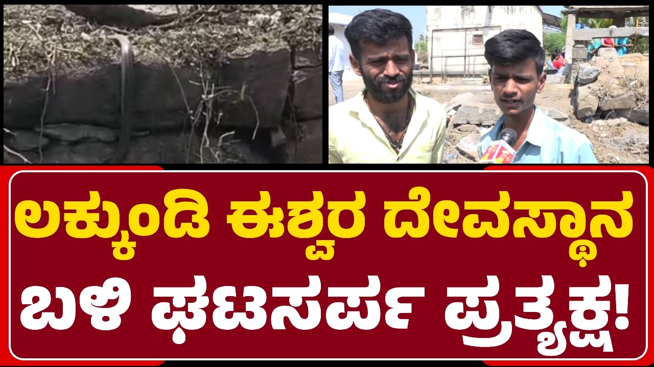 Lakkundi: Eshwar Temple ಆವರಣದಲ್ಲಿ ದೊಡ್ಡ Snake ಕಂಡು ChoukiMatt ಕುಟುಂಬ ಆತಂಕ | @newsfirstgadaga