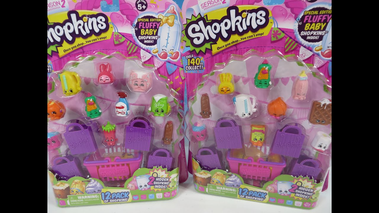 Распаковка и обзор набора из 12 игрушек Shopkins 2-го сезона.