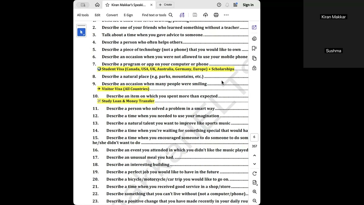 4 March IELTS speaking class