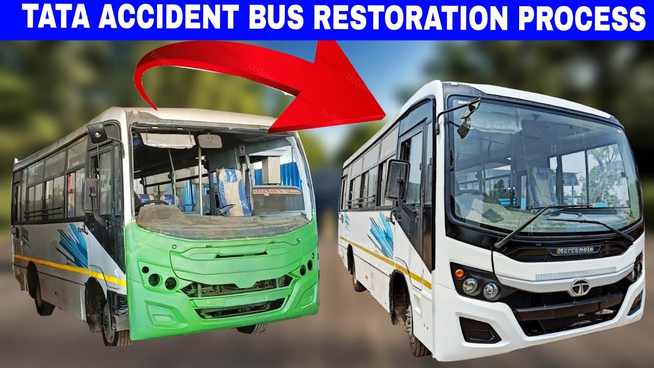 TATA ACCIDENT BUS REPAIRING PROCESS | BUS RESTORATION | NEW SHREENATH COACH | SURAT BUS BODY BUILDER