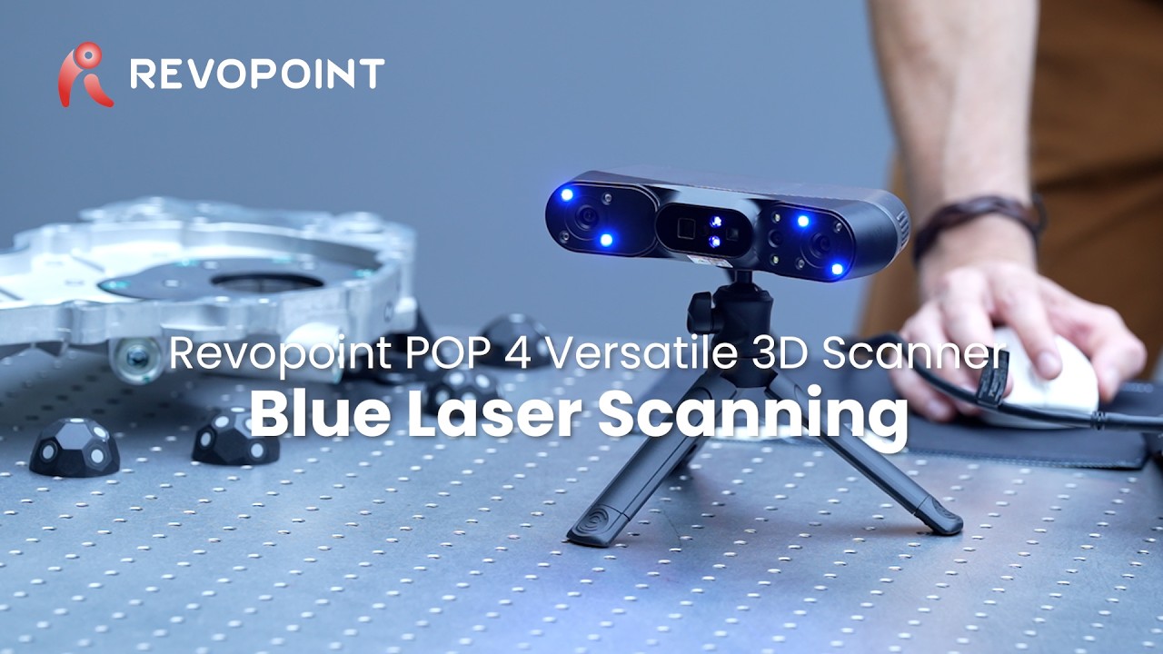 Skanowanie metalowych części 30 liniami lasera niebieskiego za pomocą POP 4 | Revopoint