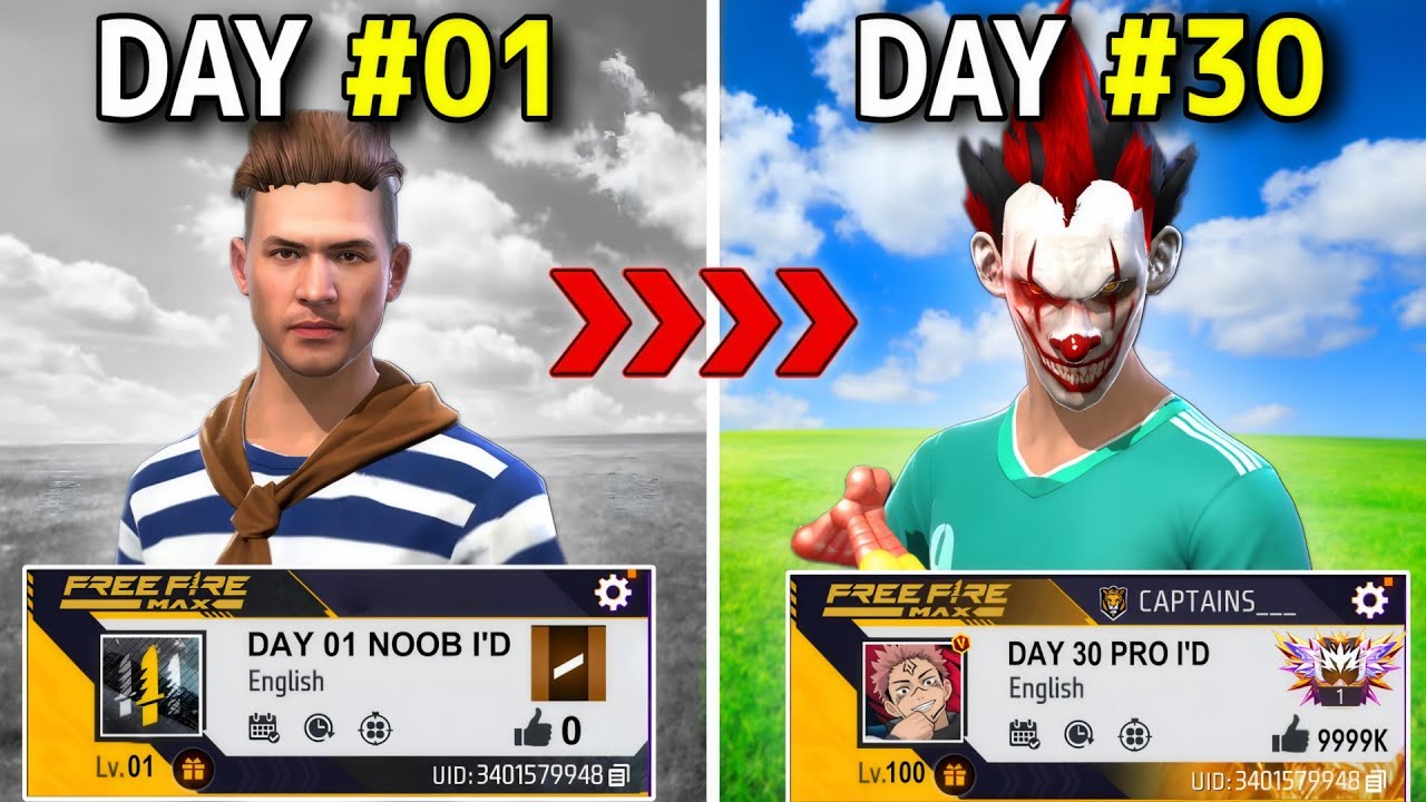 I Played Free Fire For 30 Days In Noob I'd !