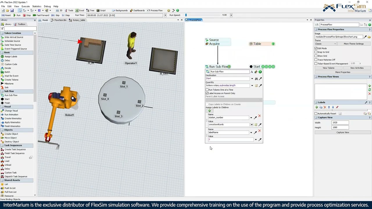 FlexSim live tutorial #11 Rotary table.