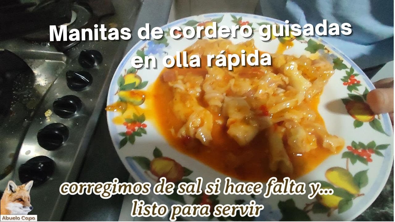 Manitas de cordero en olla express rápida