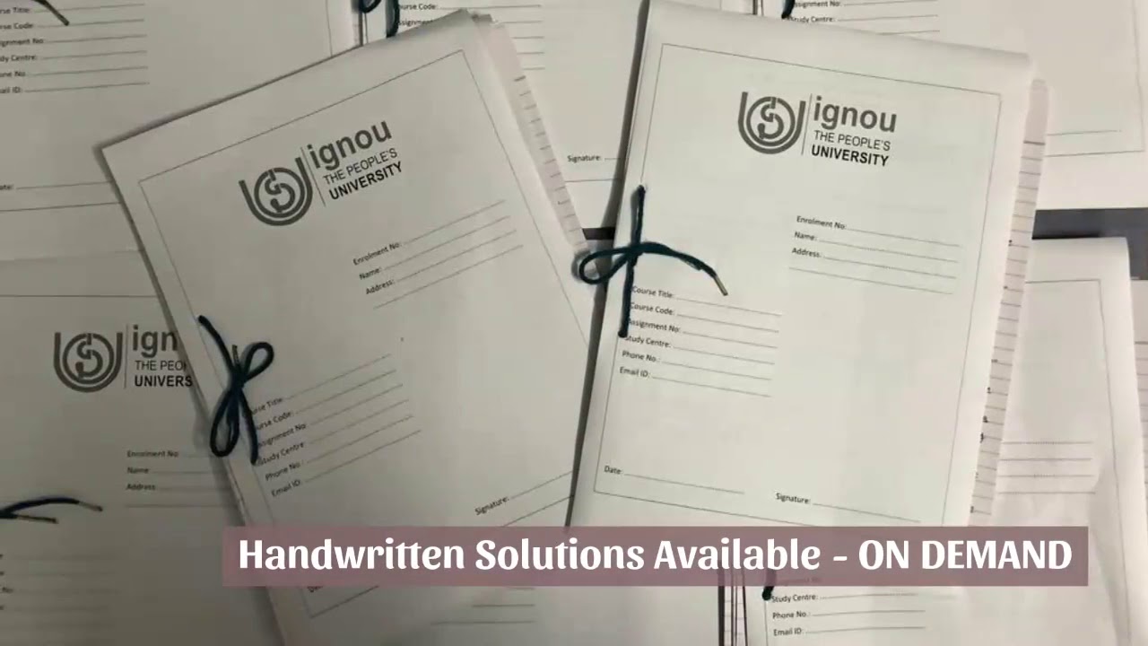 IGNOU Assignment 2020