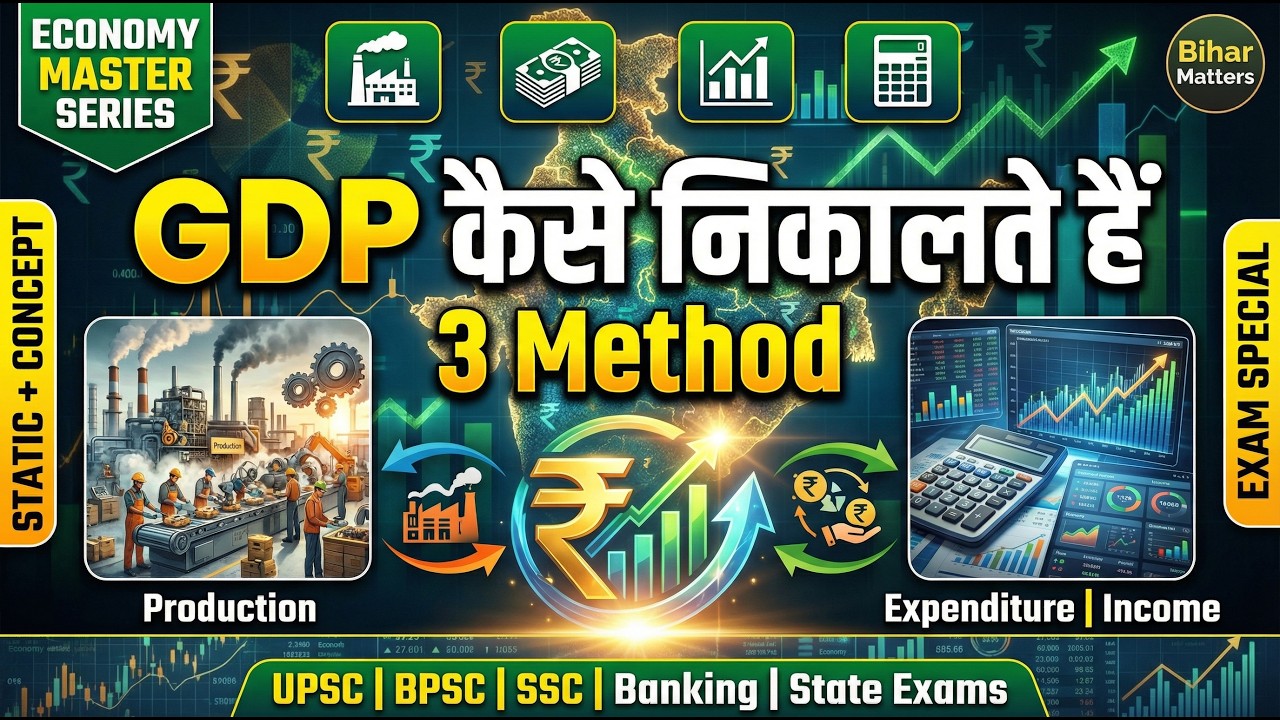 GDP Calculation Methods (3 Methods) | Economics L-04 | Complete Economics for BPSC BSSC Bihar Exams