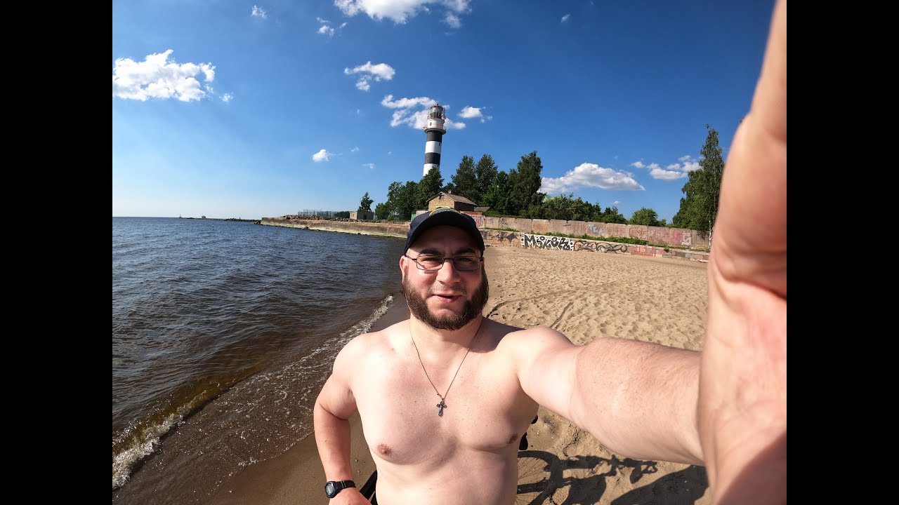 VLOG: Даугавгривский МАЯК. Устье реки Даугава. Отдых на пляже. Теплая вода и жаркая погода.