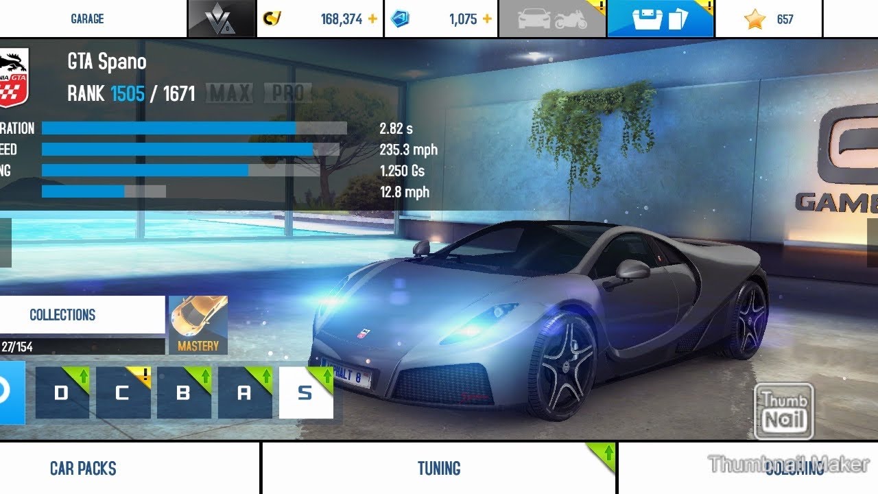 DRIVING MY GTA SPANO ON ASPHALT 8