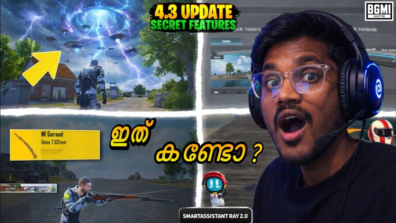 BGMI 4.3 UPDATE THEME MODE New Secret Features Giant Dome,M1Garand,New Ul Tips And Tricks Malayalam 