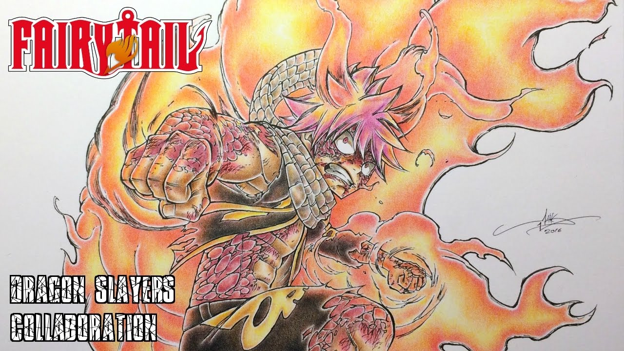 Speed Drawing Natsu Dragneel - Fairy Tail [Dragon Slayers Collab.]