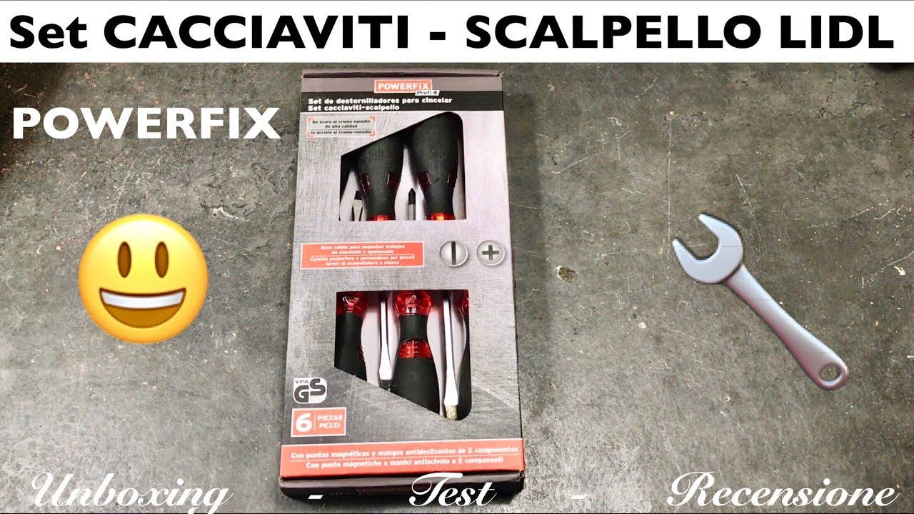 Set cacciaviti scalpello. Lidl. parkside. Con gambo esagonale. test unboxing e recensione