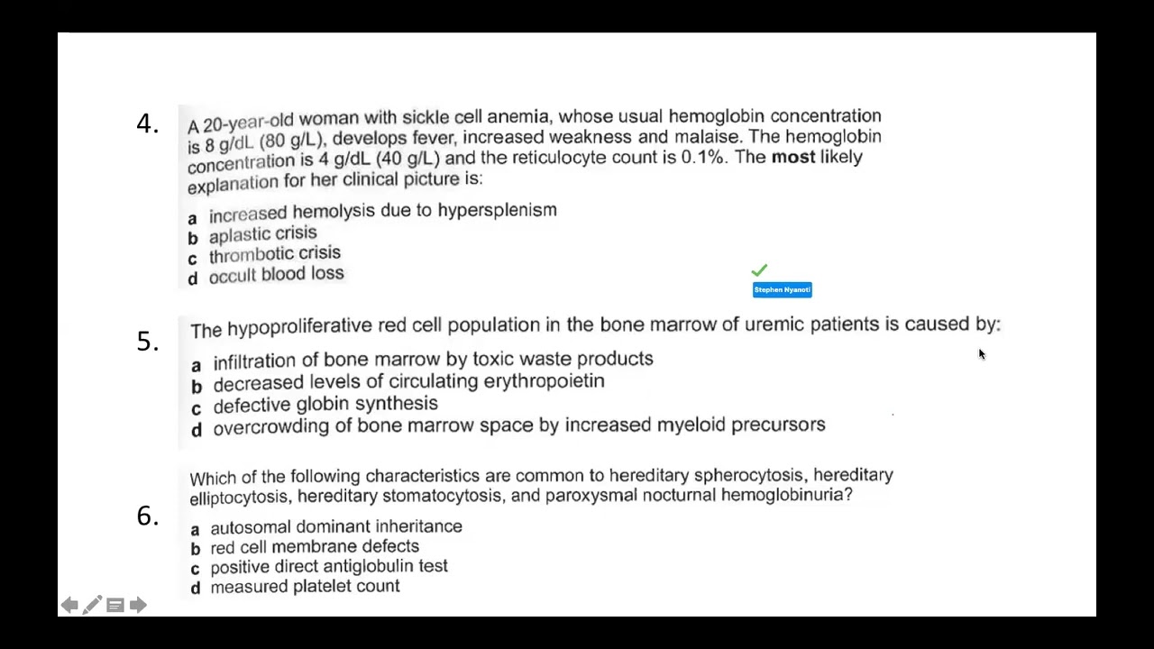 ASCPi EXAM QUESTIONS HEMATOLOGY ANEMIAS