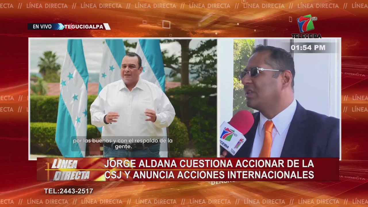 Jorge Aldana cuestiona accionar de la CSJ y anuncia acciones internacionales