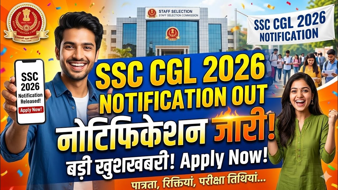 SSC Combined Graduate Level CGL 2026 Notification Released | SSC CGL New Vacancy Notification Out