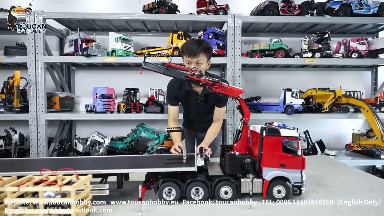 Customized LESU metal chassis 8x8 truck crane, 3 speed, diff lock, light sound, book your color