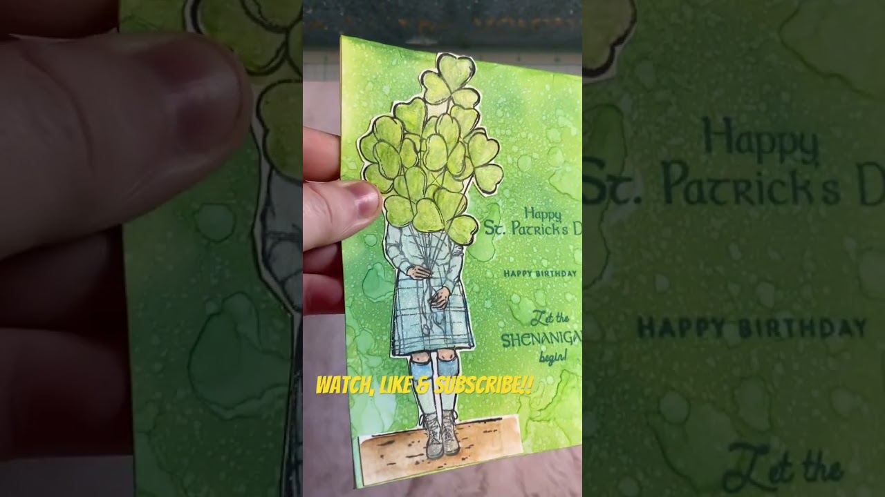 St. Patrick&rsquo;s Day card tutorial #cardmakingtutorials #cardmaking #stpatricksday #shorts