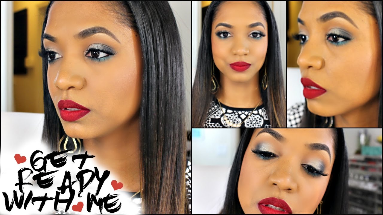 💕 Get Ready With Me 💕 Simple Smokey Eyes, Pop of Color & Red Lips!