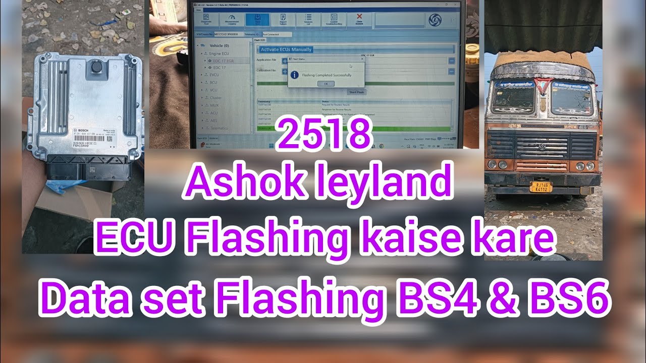 Ashok Leyland BS4 & BS6 ECU Flashing kaise kare|| Dataset Flashing kaise kare|