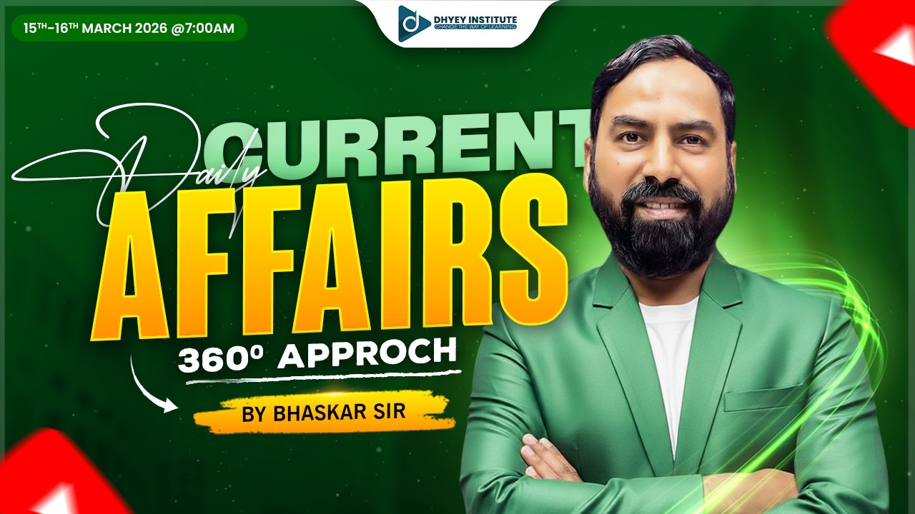 15-16 MARCH  2026 l Daily Current Affairs in Gujarati by Dhyey live l Rajesh Bhaskar Sir