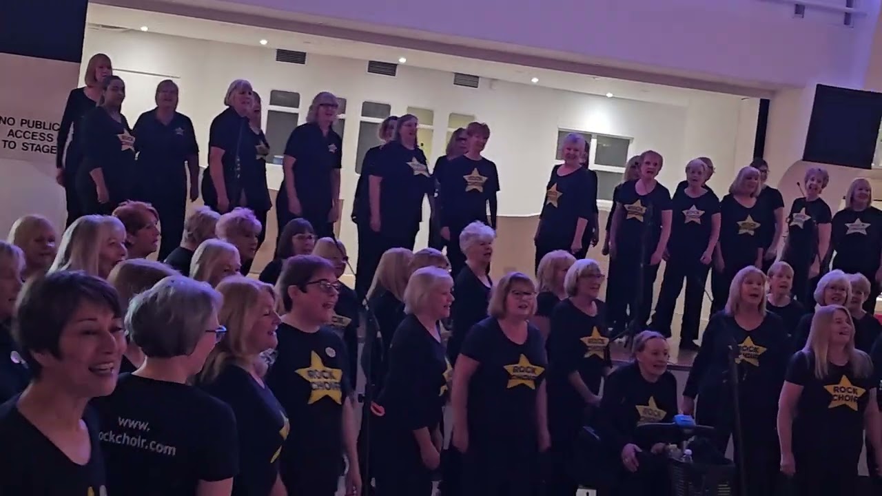 VKTRS Kathryn's Rock Choirs at the Trafford Centre today. Stockdales Charity Event 02/04/2024