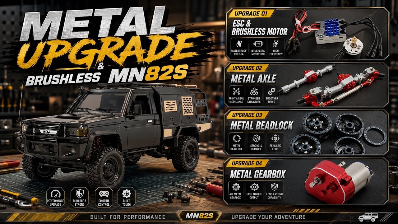 UPGRADE MN82s ‼️ OUTRUNNER am32 45a - BEADLOCK - GARDAN - GEARBOX‼️