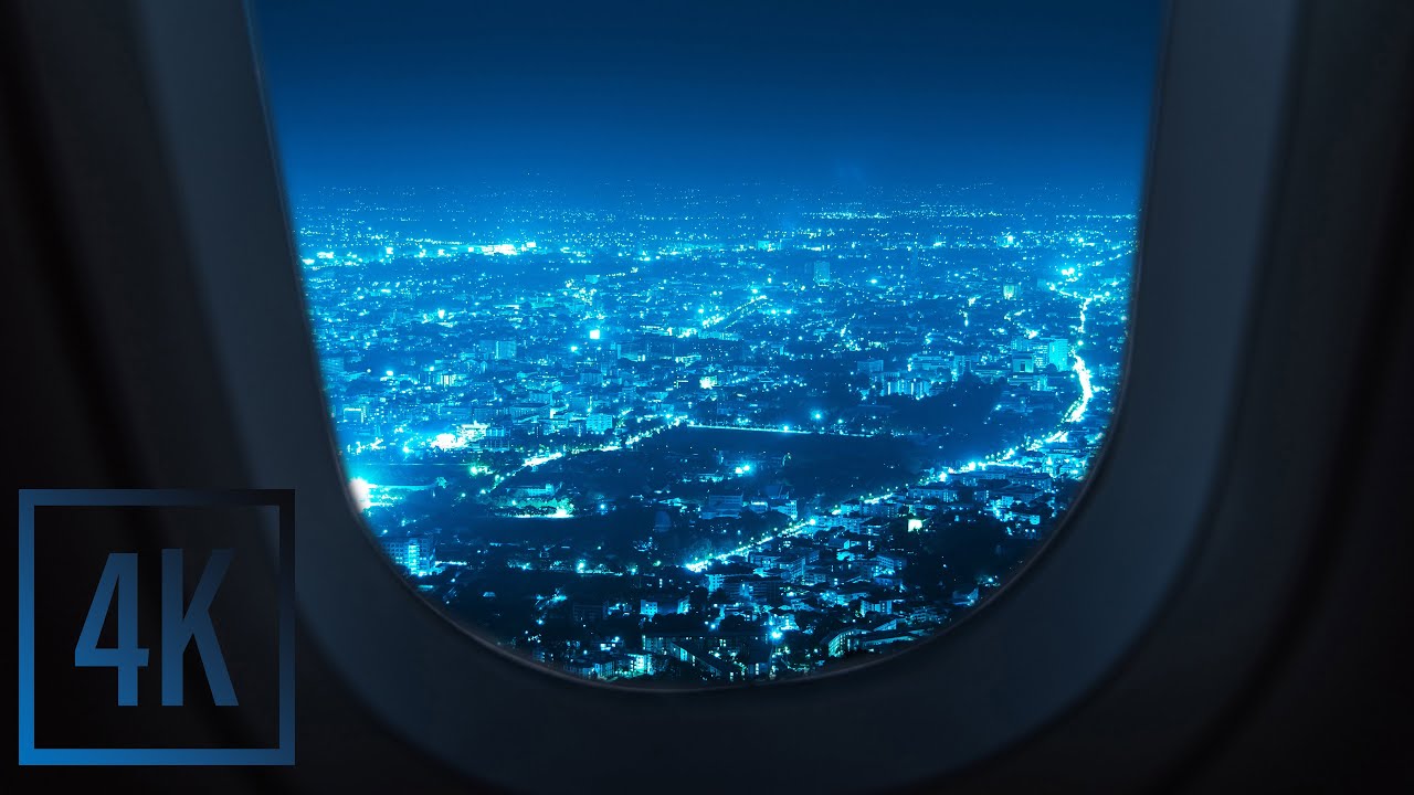 DARK Flight Brown Noise Ambience | Flight Attendant | Call Ding | Ambient | Zen | Sleeping, Studying