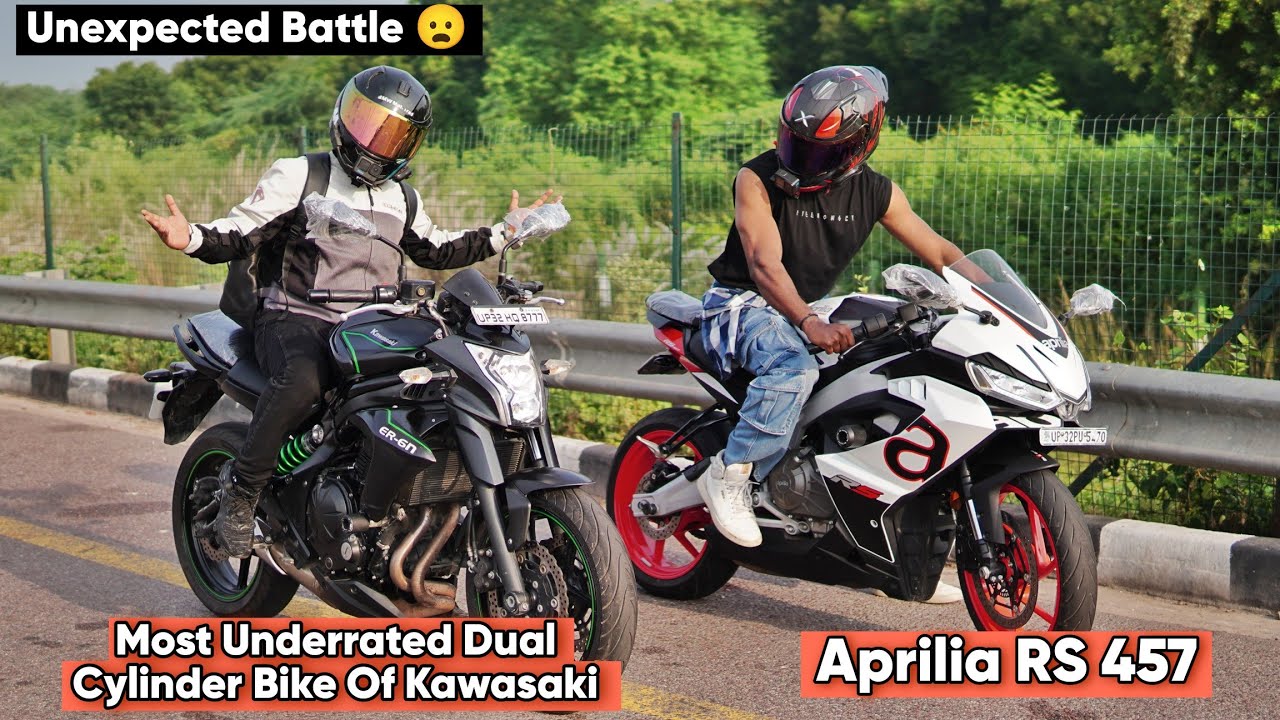Aprilia RS 457 vs Kawasaki ER-6N | Full Power Clash!