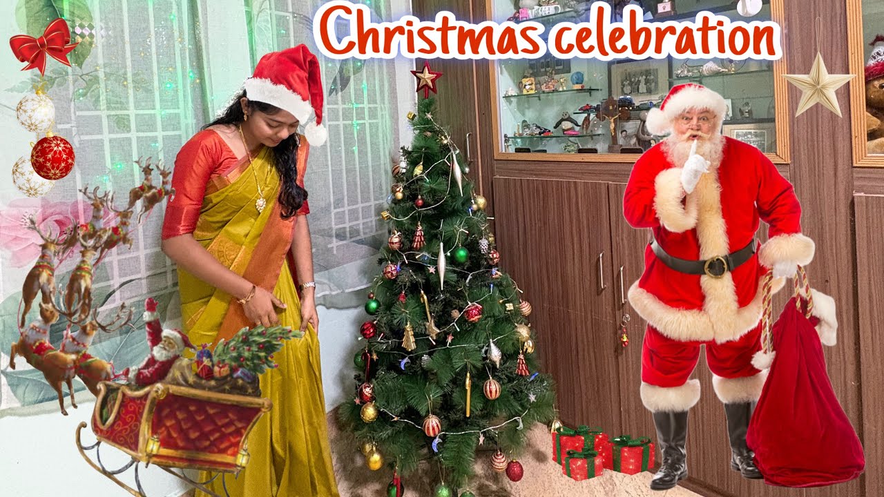 Christmas celebration at home town #crackers #christmassongs #church #briyani 