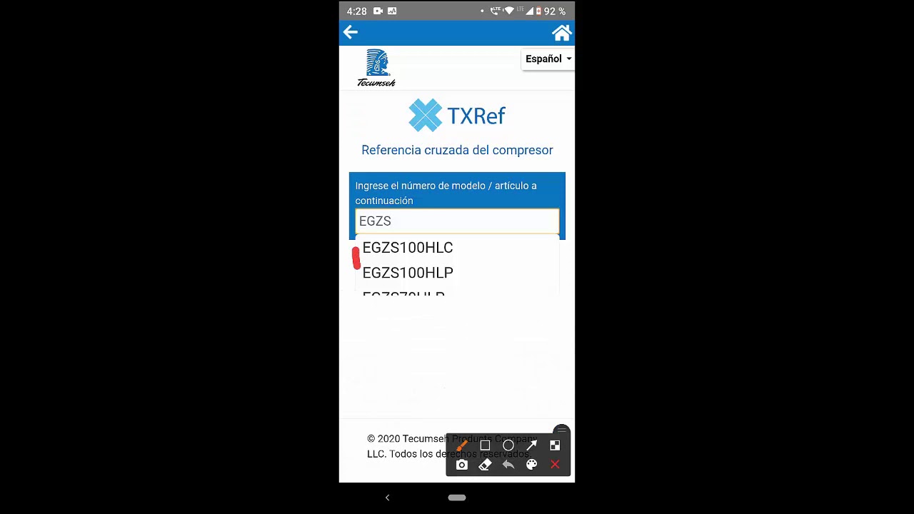 COMO SELECCIONAR COMPRESORES DE REEMPLAZO CON LA APP DE TECUMSEH CON LA OPCION DE REFERENCIA CRUZADA