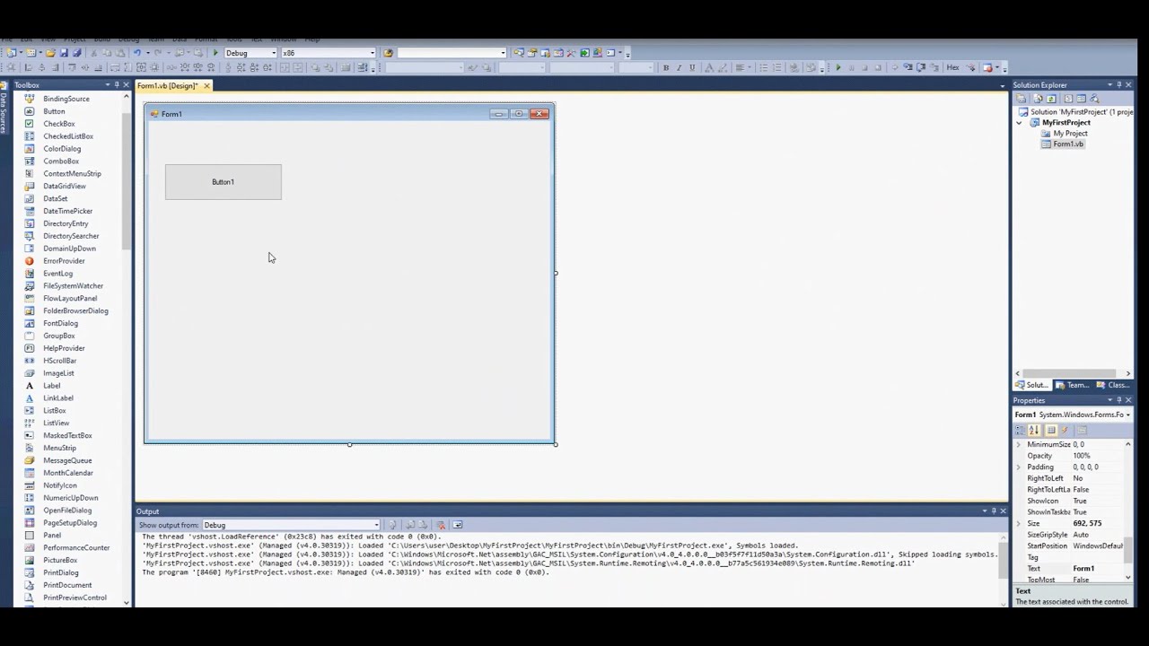 Familiarizing the IDE of MS Visual Studio 2010